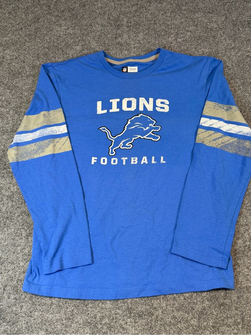 Detroit Lions Football T Shirt Mens Medium Blue NFL Team Apparel Graphic Tee